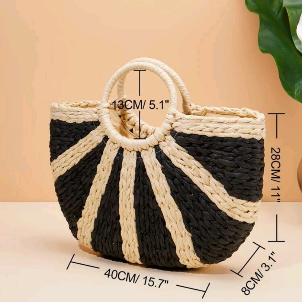 Color clock Summer Straw Bag - Picture 4 of 5